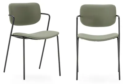 Image de CALICOSY - Lot de 2 chaises avec pieds en métal noir L49 cm - MAIKA