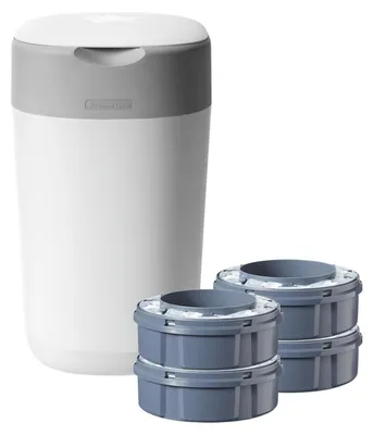 Produktbild von Tommee Tippee Windeleimer Twist & Click Sangenic, inklusive 4x Nachfllkassetten, wei