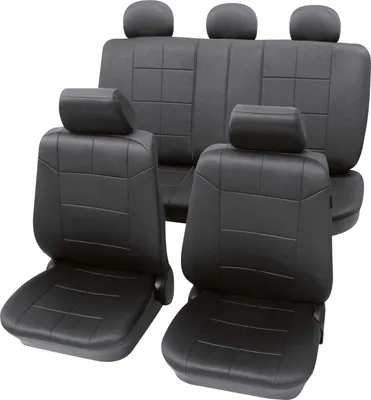 Produktbild von Auto Sitzbezüge Universal Komplett Set 17-teilig - Dakar anthrazit, Eco Class mit SAB 1 Vario Plus | Autositzbezüge / Schonbezüge von PETEX