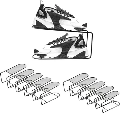 Produktbild von PolkaHome® Schuhregal Organizer – Platzsparender Schuhestapel für Schrank, Metall Schuhablage, Schuhsortierer für 6 Paar Schuhe,
