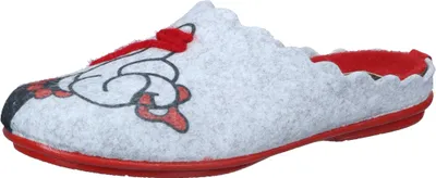 Produktbild von Manitu Damen Hausschuh Pantoffel Filz Wellenkante Schriftzug 320243, Größe:40 EU, Farbe:Grau
