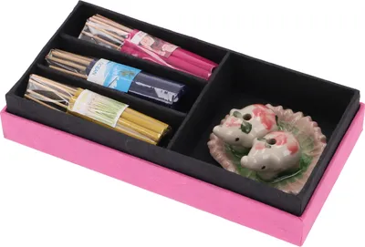 Produktbild von Räucherstäbchen Geschenkset aus Thailand - Pink, Schwarz, 3*17*9 cm, Räucherstäbchen & Sets aus Thailand