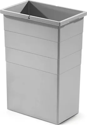 A light gray rectangular trash can insert with horizontal lines.