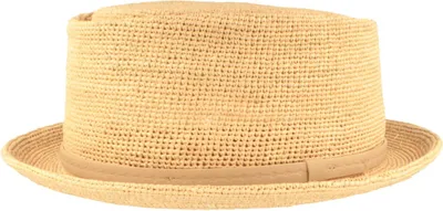 Fiebig moderner formstabieler Raffia Stroh-Porkpie in natur