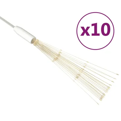 Produktbild von vidaXL Feuerwerkslichter 10 Stk. Weihnachtsdeko Warmweiß 20cm 1400LEDs