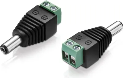 Produktbild von Niedervolt Adapter (Terminalblock 2-polig auf DC-Hohlstecker), 5,5x2,1mm, schwarz