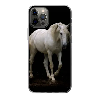 Produktbild von MuchoWow® Handyhülle Schutzhülle Hülle für iPhone 13 Pro Pferde - Nutztiere - Schwarz Silikon Softcase Handy Hülle - Handy-Tasche