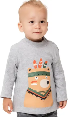 Produktbild von Jungen-T-Shirt langärmlig Medvěd  - Graumeliert - 86