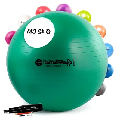 Produktbild von Pezziball MAXAFE 42 cm mit Pumpe grün Gymnastikball