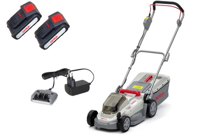 Productafbeelding van IKRA Accu-grasmaaier ICM 2033 | 20V | 33 cm maaibreedte | 5 snijhoogtes (25–75 mm) | Mulchkit | 30 liter opvangbak | Inclusief 2 accu's (2,0 Ah) en oplader