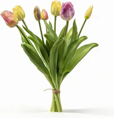 Image de Bouquet de tulipes « Doux printemps » - Tulipes artificielles Real Touch - 7