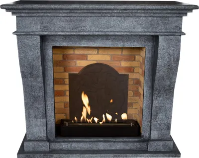 Immagine prodotto di Caminetto a etanolo Xaralyn - Kreta BME-SBU - pietra naturale nera - riscaldamento a 3 kW - caminetto da incasso incluso - caminetto decorativo