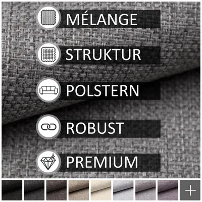 Produktbild von novely® KREMS Abverkauf | Grob Gewebter Möbel- & Polsterstoff Melange 1 lfm - Farbe: 07 Steingrau