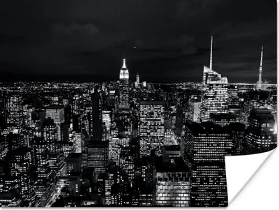 Produktbild von MuchoWow® Poster Skyline - Schwarz - Weiß - New York - Amerika 160x120 cm - Foto Plakat