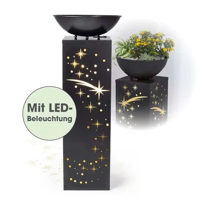 Produktbild von EASYmaxx LED-Dekosäule Beton-Optik mit Pflanzschale Sternschnuppe - 87 cm - Anthrazit