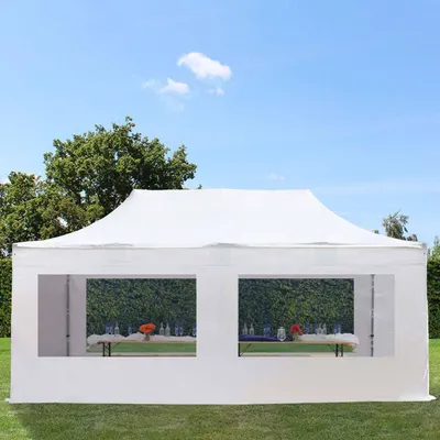 Produktbild von TOOLPORT 3x6m Stahl Faltpavillon, inkl. 4 Seitenteile, weiß