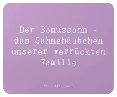 Produktbild von Mr. & Mrs. Panda Mousepad Spruch Der Bonussohn - Lavendeltraum - Geschenk, Mouse Pad, notebook mauspad, Patchworkfamilie, Stiefsohn, persönliche Erinnerungen, Jubiläen