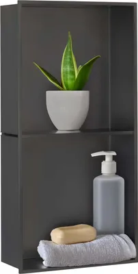 Produktbild von DALSYS Wandnische Edelstahl 30x60x12cm wandbündige Nische – moderne Duschnische, Keine Fliesen Erforderlich, wasserdicht für Dusche, Badezimmer, Wohnzimmer, Küche, schwarz