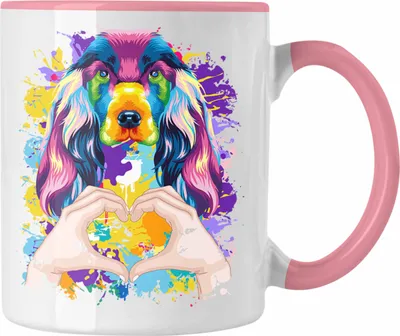Produktbild von Trendation - Cocker Spaniel Besitzer Farbe Love Tasse Geschenk Lustiger Spruch Geschenkidee Cocker Spaniel Besitzerin (Rosa)