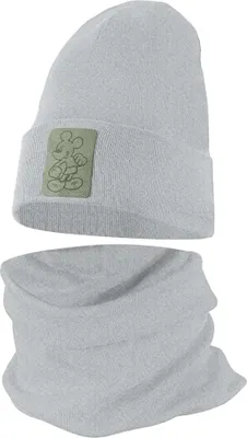Produktbild von Jungen Kinder Beanie Mütze Schlauchschal Set Frühling Herbst Winter Übergang 48-50 Grau