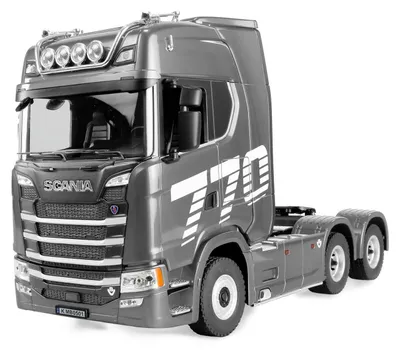 Zdjęcie produktu dla Amewi Scania 770 S ciągnik siodłowy 6x4 w skali 1:18, gotowy do jazdy, srebrny