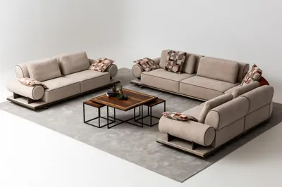 Immagine prodotto di Divano in tessuto, divano letto, angolo salotto, design moderno, divano ad angolo, forma a L, color beige