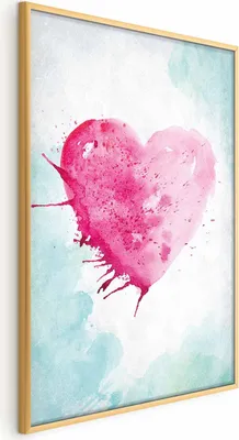 Produktbild von Posterpapier Poster - Watercolor Heart 60x90 cm Abstrakt n-B-0031-ao-a