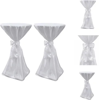 Produktbild von 2 x Tischhusse Stehtischhusse weiß 60 cm -  Hussen