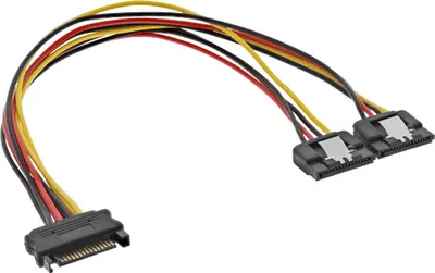 Obrázek produktu pro InLine 29683C, 2 x SATA 15-pin, SATA 15-pin, 0,3 m, Samec, Samice, Přímý
