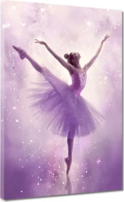 Produktbild von Abstrakt Ballerina weiches Violett Leinwandbild Wandbild Kunstdruck Wanddeko: 75x100x2cm