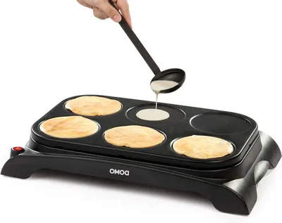 Obrázok produktu pre Prístroj na prípravu palaciniek - Panvica na palacinky - Rýchla príprava palaciniek - Vhodné na 6 palaciniek - Priemer 115 cm - Čierna farba