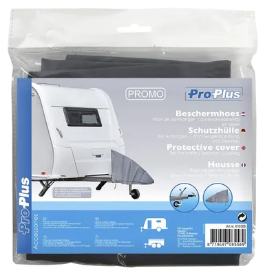 Productafbeelding van Schutshoes voor Deichsel 225 x 165 x 85 mm – Voor gebremste aanhangers en caravans – Inclusief elastiek met haak – Grijs