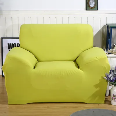 Produktbild von ele ELEOPTION Sofahusse Stretchhusse Sofabezug Polyester Rippstrick (Grün, 1 Sitzer für Sofalänge 90-140cm)