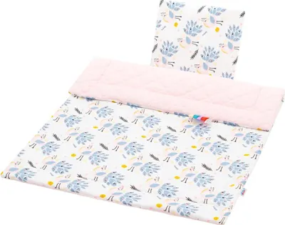 Zdjęcie produktu dla Odwracalny aksamitny zestaw do wózka New Baby Peacocks Pink