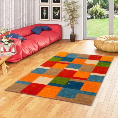 Produktbild von Natur Teppich Gabbeh Esta Modern Bunt, Größe:70x300 cm