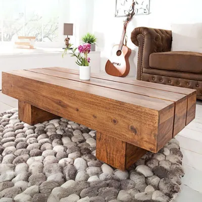 Produktbild von Puristischer Couchtisch SAMANTI 100cm Massivholz Palisander