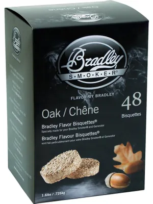 Zdjęcie produktu dla Brykiet Drewno Drzewo do Wędzarni Bradley o Smaku Dębu 48 sztuk Oak Dąb