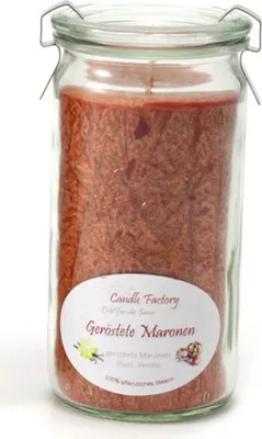 Produktbild von Mini-Jumbo Kerze von Candle Factory im Glas  mit Duft in tollen Farben : Geröstete Maronen Mit Duft Mini-Jumbo: Geröstete Maronen