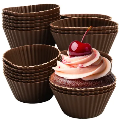 Zdjęcie produktu dla Zestaw 2x12 silikonowe foremki do muffinów Formy do pieczenia babeczek bez BPA Formy do muffinów 24el