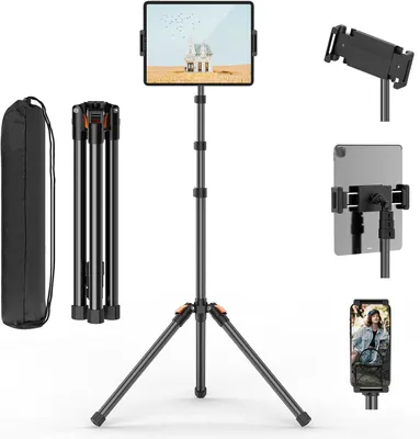 Produktbild von Tablet Stativ 182 cm, 360 Grad drehbar, höhenverstellbar, zusammenklappbar, für Livestream