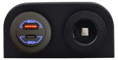 Produktbild von ProRide 12-24V USB/USB-C Autoladegerät 2 Anschlüsse, 36W/60W, Blau