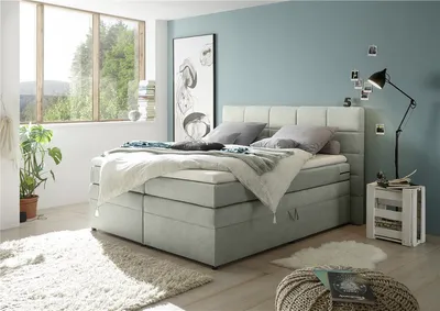 Produktbild von Boxspringbett 180x200 cm mit Bettkasten TEREZIN-09 Hotelbett in Uran silver