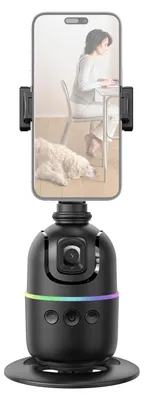 Produktbild von 360¡ã-Gimbal mit automatischer Gesichtsverfolgung, Telefonhalter mit automatischer Verfolgung, intelligenter Selfie-Gimbal-Stabilisator, Roboter-Kameramann, Gestensteuerung, eingebauter Akku mit Schnellverschluss-Telefonklemme, 1/4-Zoll-Schraube fuer Vlog-Live-Streaming-Videoaufzeichnung