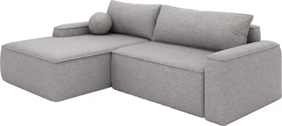 Produktbild von FEDVE Ecksofa OTATTI aus Bouclé-Stoff mit Schlaffunktion, Hellgrau