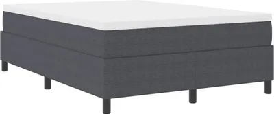 Produktbild von vidaXL Boxspringbett Dunkelgrau und Weiß 140 x 200 cm Cordstoff