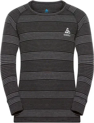 A long-sleeved striped shirt.