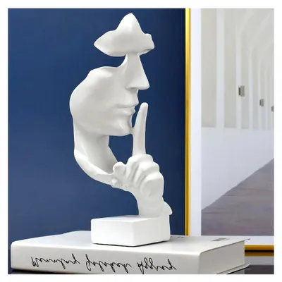 Produktbild von Denker Statue aus Harz, moderne abstrakte Skulptur 27x10cm für die Dekoration im Wohnzimmer, Büro oder Schlafzimmer