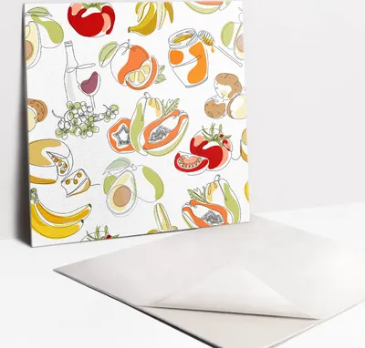 Produktbild von Fliesenaufkleber Set - 9 Stück Selbstklebende PVC Fliesen-Designs - Für Bad und Küche 30 x 30 - Früchte und Gemüse
