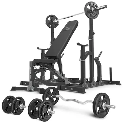 Produktbild von Marbo Sport - Set MS11_2.0_83KG | Doppelseitig verstellbare Hantelbank + verstellbare Ständer + Stangen- und Hantelscheiben Set 83 kg