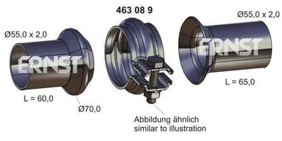Produktbild von ERNST Reparatursatz Abgasrohr 463089 für AUDI 100 Limousine (44, 44Q, C3) 55mm 70mm